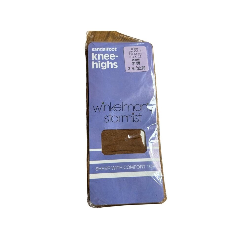Vintage  Comfort Top Sheer Knee -Highs Stretchy Stockings Size 8.5- 11 New